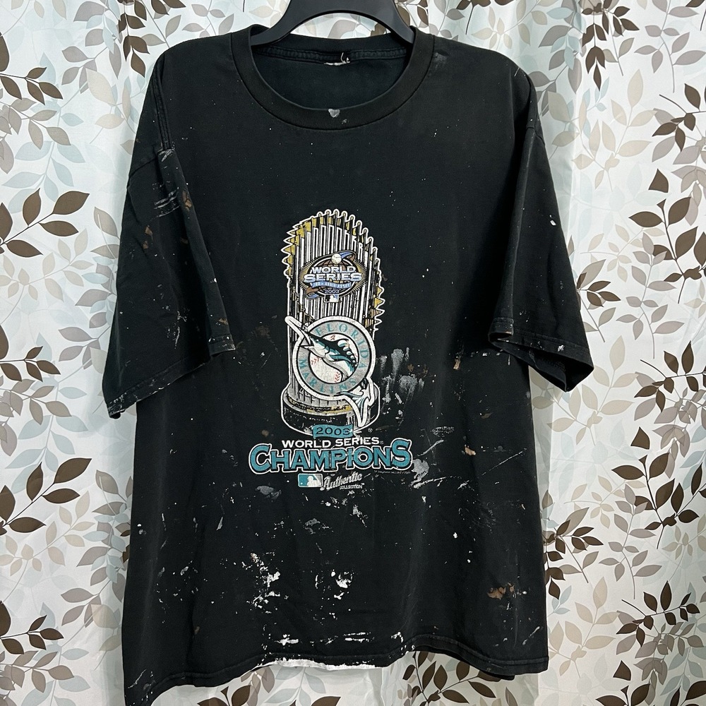 Vintage 2003 Florida Marlins World Series Champions T Shirt Mens Size XL